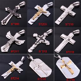 religious Stainless Steel Metal Dog Tag Cross (ST208)