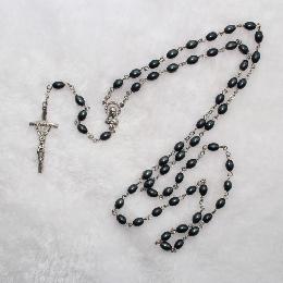 10*6mm Plastic rosary prayers in latin and english (CR093)