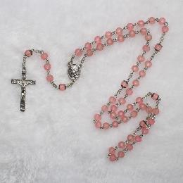 8mm Glass catholic rosary sorrowful mysteries (CR097)