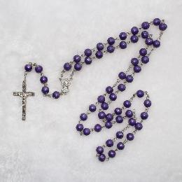 8mm purple chain Rosaries beads with cross(CR098)