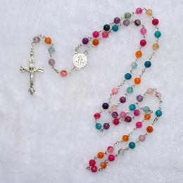 6mm Colourful Stone quality rosaries for sale (CR104)