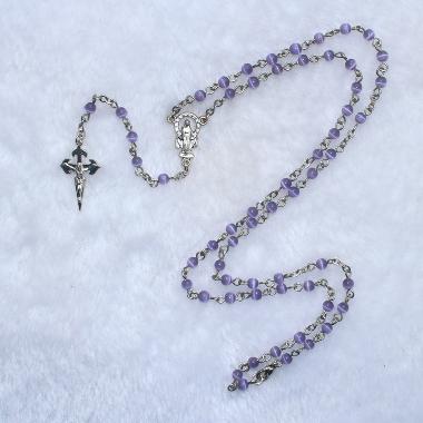 4mm Stone personalized first communion rosary beads (CR135)
