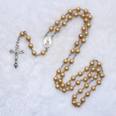 8mm Glass imitation pearl Rosary beads (CR141)