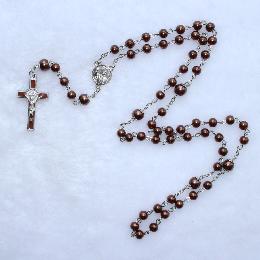 6mm Religious Glass Rosary beads with color crucifix(CR171)