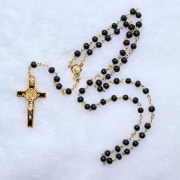 6mm religious Glass Beads Rosary with Crucifix (CR174)