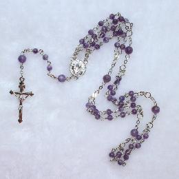 4mm Amethyst Beads Rosary with Cross (CR202)