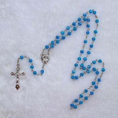 6mm catholic Glazed Beads Rosaries with cross (CR204)