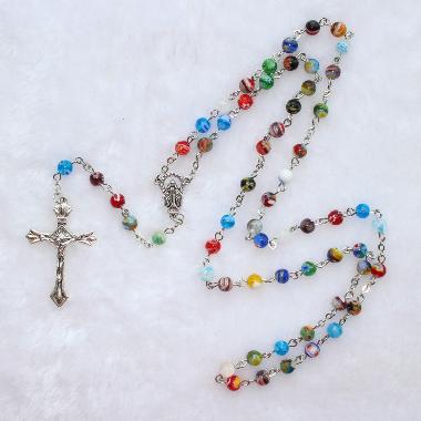 6mm Colorful Glazed Beads Rosaries (CR205)