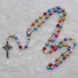acrylic bead rosary 8mm resin bead chain rosary (CR226)
