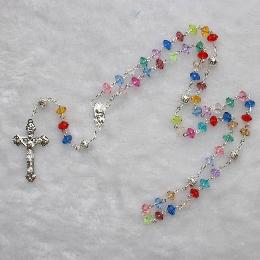 8*6mm Catholic Pray Beads Plastic Cord Rosary (CR234)
