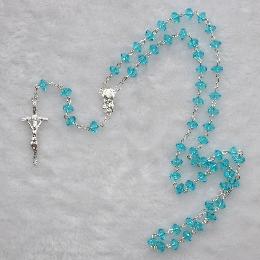 6mm Plastic Bead Rosary Religious Chain Necklace (CR235)