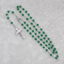 6mm Glass Rosary Beads Pendant Necklace (CR308)