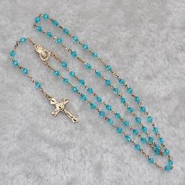 6mm plastic finished Beads Rosary Necklace (CR317)