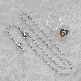 4mm Prayer Rosaries Religious Cross Necklace (CR321)