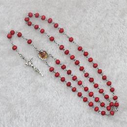 6mm Rose Scented Red Wooden Rosary beads(CR324)