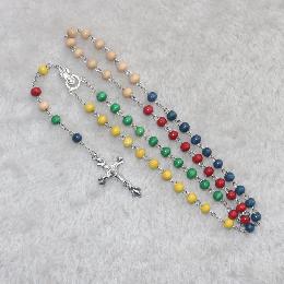 7mm Jesus cross wooden rosary beads(CR326)