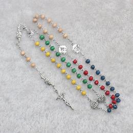 7mm Factory wooden rosary beads necklace  (CR328)