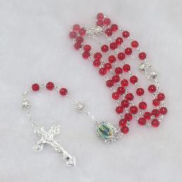 6mm handmade round glass bead catholic rosary (CR332)