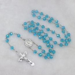 8mm Glass Crystal Rosary beads Necklace (CR334)