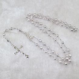 6mm silver rosary copper beads rosary (CR358)