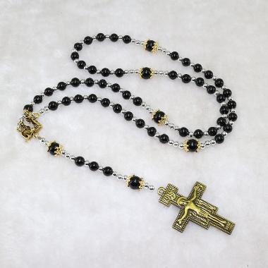 6mm Natural Stone Bead Prayer necklace (CR361)