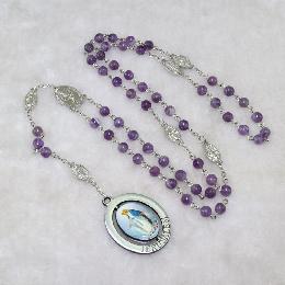 6mm stone fashion amethyst rosaries for sale bulk (CR367)