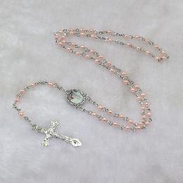 4mm Cheap plastic rosary rose beads (CR382)