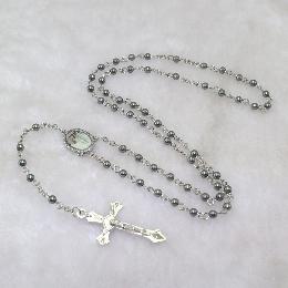 4mm Five decades mother of pearl rosary (CR384)