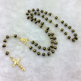 8*6mm glass beads chain rosary necklace (CR387)