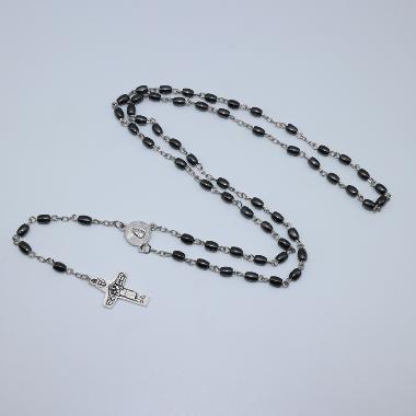 7*5mm Mini Black Hematite Beads Chain Rosary (CR393)