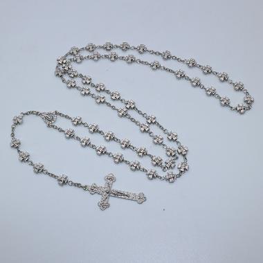 8mm Plated Metal Bead small Rosary (CR398)