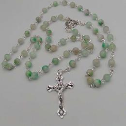 6mm Unisex christian saint religious stone rosary (CR408)