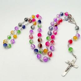 6mm Glass Beads Holy Rosary Graduated Necklace (CR412)