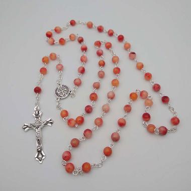6mm Semi precious stone catholic rosary (CR416)