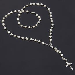8mm Heart Plastic Beads Mary Prayer Rosaries (CR423)