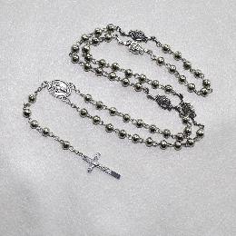 6mm Metal Rose Pary beaded rosary (CR425)
