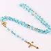 6*8mm double color facted glass bead rosary (CR429)