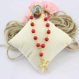 6mm religious wooden decade rosary bracelet (CB203)