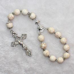 8mm religious Stone Beaded car rosary (CB114)