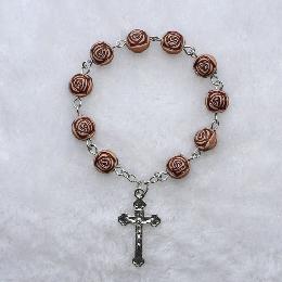 8mm multi color Rose bead catholic ring (CE061)