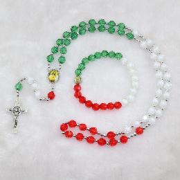 8mm handmade colorful plastic rosary beads(CRS009)
