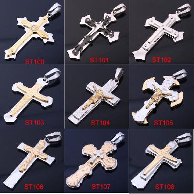 stainless steel cross catholic crucifix (ST100)