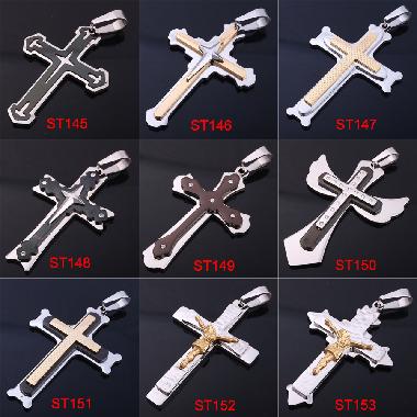 Stainless Steel Jesus Christ Crucifix (ST145)