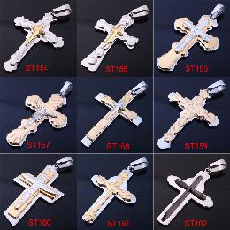 Stainless Steel double Jesus catholic crucifix (ST154)