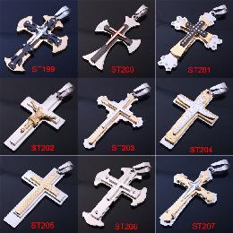 Stainless Steel Enamel Cross Necklace (ST199)