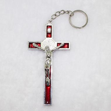 10.8cm Gift Silver Christian Jesus Cross key chain (CK065)