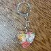 3.0cm Glass Sacred Heart key chain split key ring (CK084)