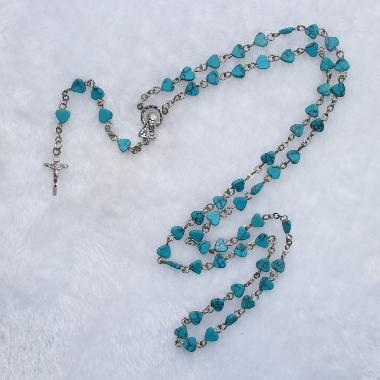 6mm Heart Turquoise Beads Rosaries (CR122)