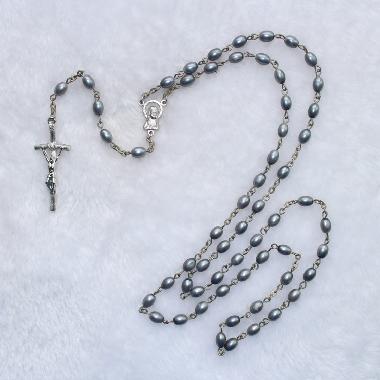 8*6mm Plastic 1st holy communion rosary beads (CR129)