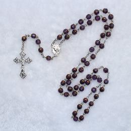 8mm Glass first holy communion prayer book and rosary beads (CR0131)